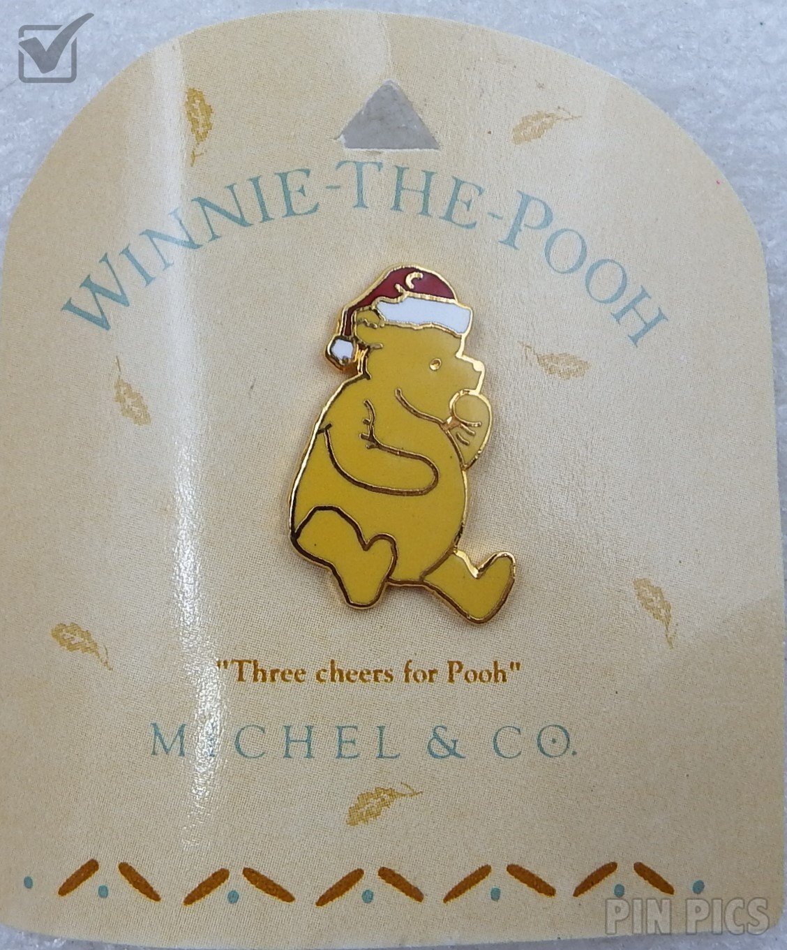 Michel and Company - Mini Classic Pooh in Santa Hat - Christmas Series  pin collectible - Main Image 3