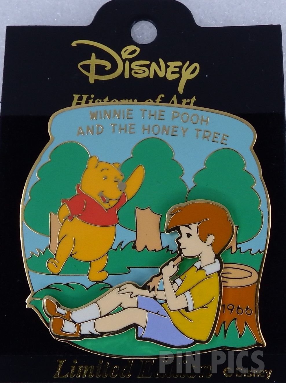 Japan - Pooh and Christopher Robin - Winnie the Pooh and the Honey Tree 1966 - History of Art 2002  pin collectible - Main Image 3