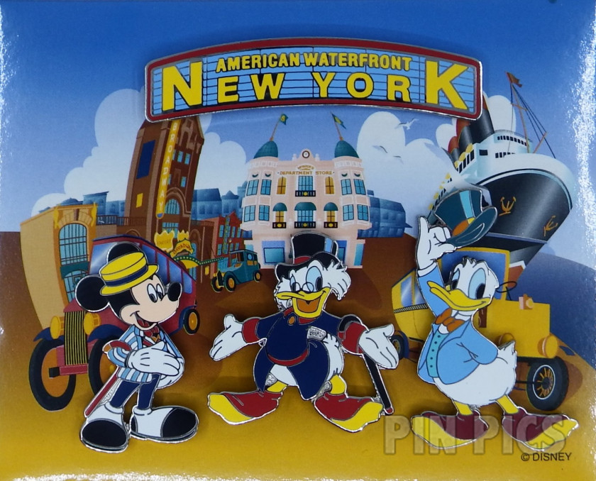 Japan - Mickey, Donald and Scrooge - New York American Waterfront Set - TDS  pin collectible - Main Image 2