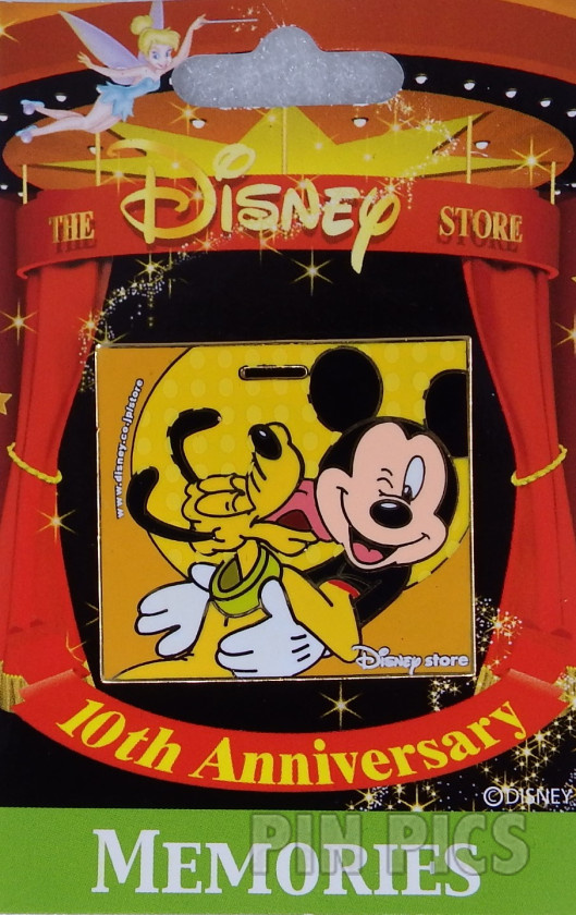Japan - Mickey and Pluto - Yellow - Shopping Bag - Memories - 10th Anniversary - JDS  pin collectible - Main Image 3