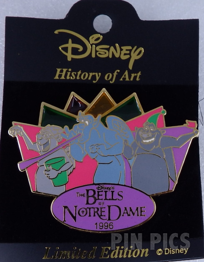 Japan - Victor, Hugo and Laverne Gargoyles - The Bells of Notre Dame 1996 - History of Art 2002  pin collectible - Main Image 3