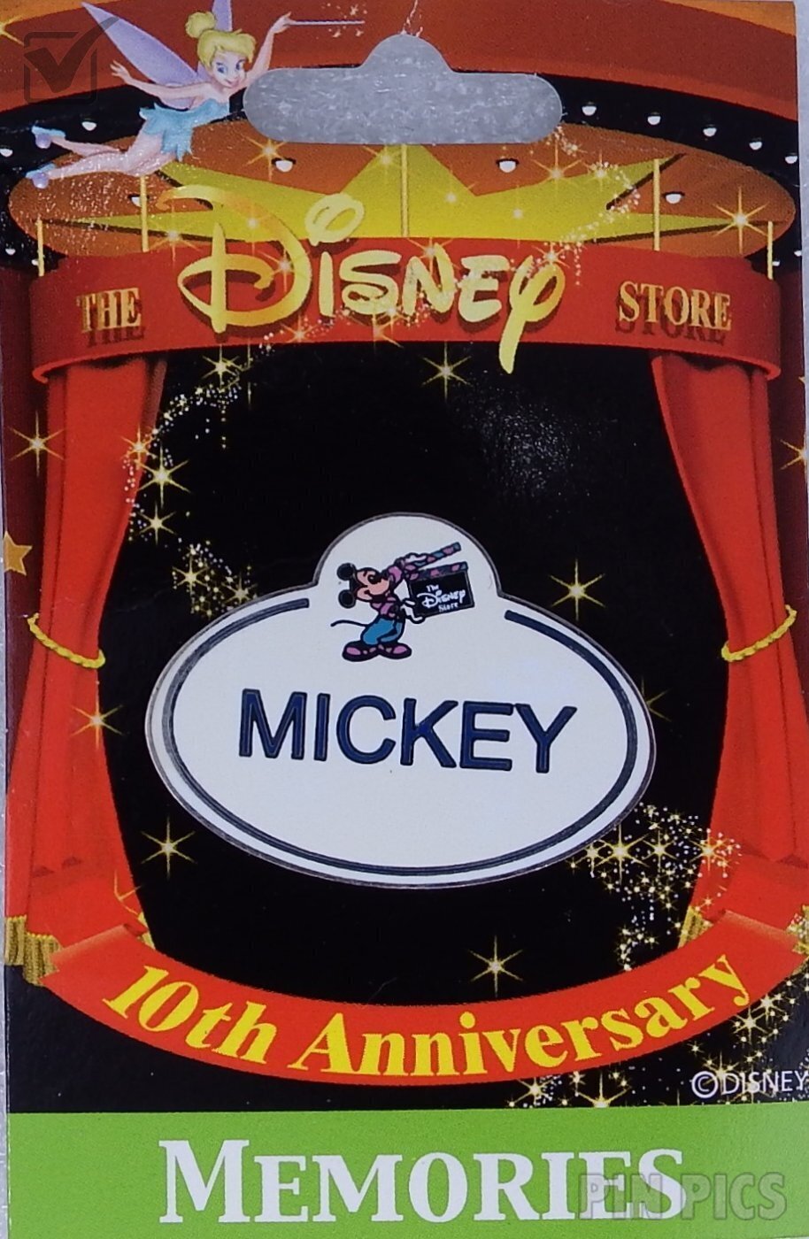 Japan - Mickey Name Tag - Memories - 10th Anniversary - JDS  pin collectible - Main Image 3
