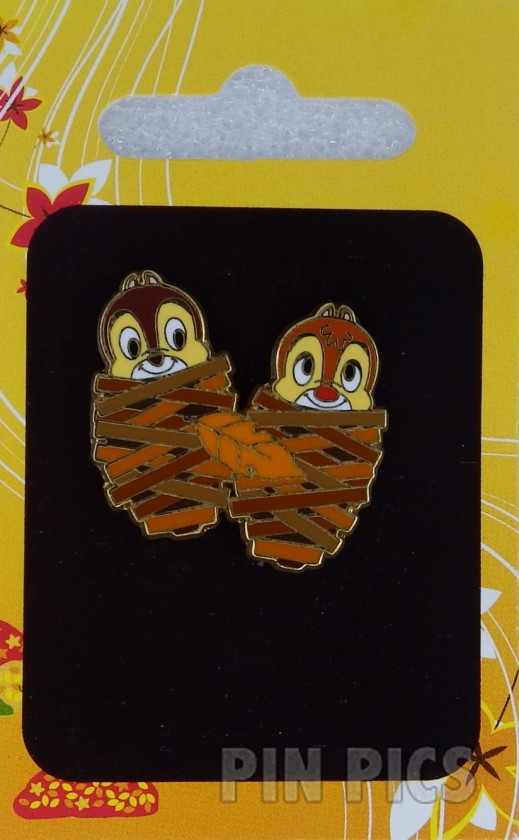 Japan - Chip and Dale - Snug in Wooden Basket - Autumn - Fall - JDS  pin collectible - Main Image 3