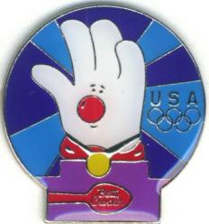 Roger Rabbit Hand in Air Puffy Pin 1987