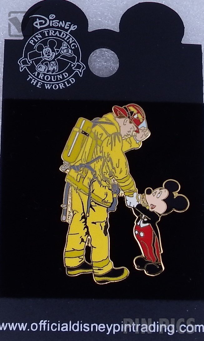 Mickey - Shaking Hands with a Firefighter  pin collectible - Main Image 3