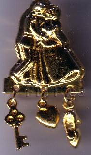 Webigail from Duck Tales in a gold dress