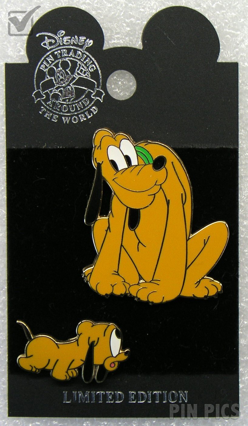 WDW - Pluto and Pluto Jr. Puplet Set - 2002 EPCOT Search for Imagination  pin collectible - Main Image 2