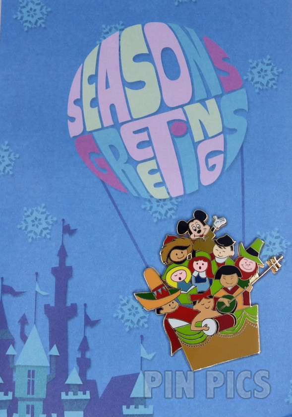 WDW - Small World - Seasons Greetings - Nostalgic Christmas Card - Spectacle of Pins 2002 - Card & Pin  pin collectible - Main Image 3