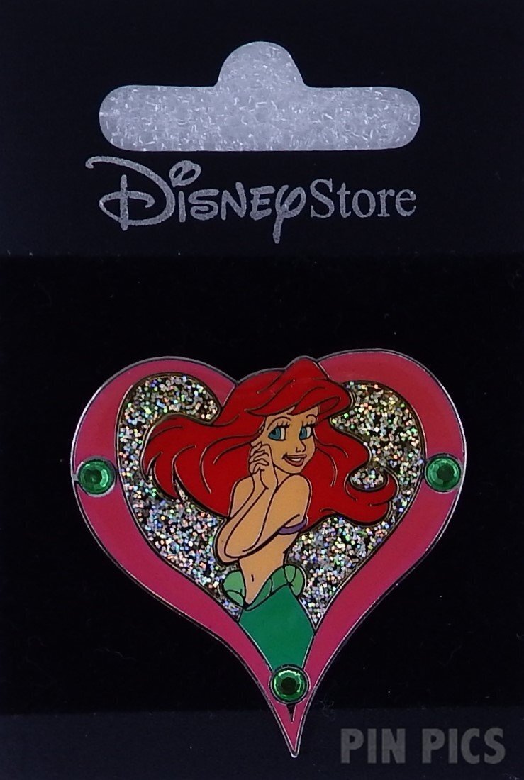 UK DS - Ariel - Princess in a Heart - Little Mermaid - Jeweled  pin collectible - Main Image 3