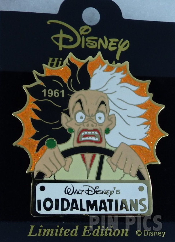 Japan - Cruella De Vil - 101 Dalmatians 1961 - History of Art 2002  pin collectible - Main Image 3