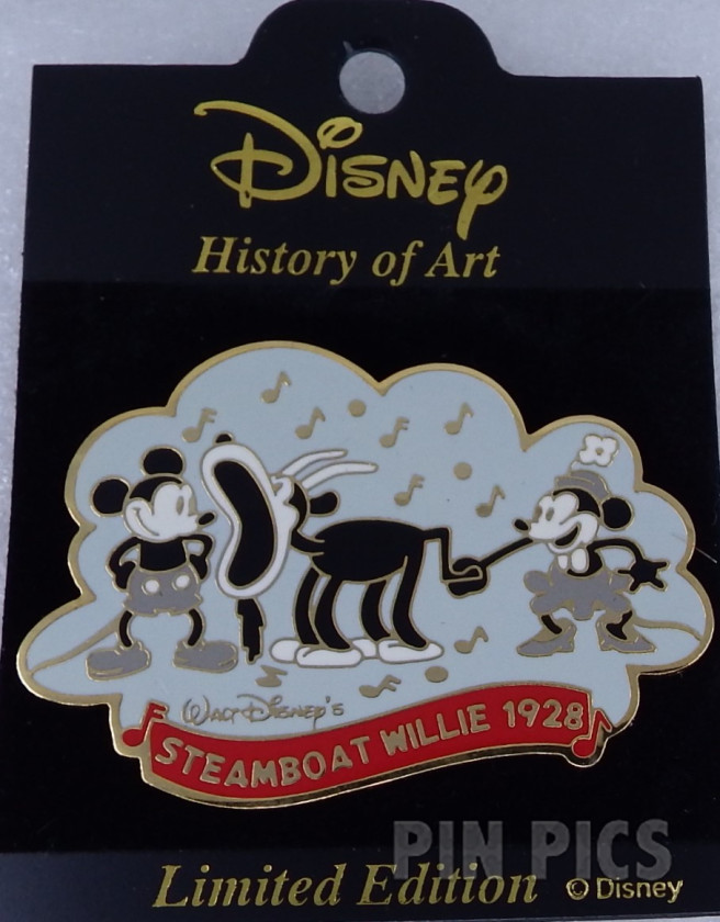 Japan - Mickey and Minnie Mouse - Steamboat Willie 1928 - History of Art 2002  pin collectible - Main Image 3