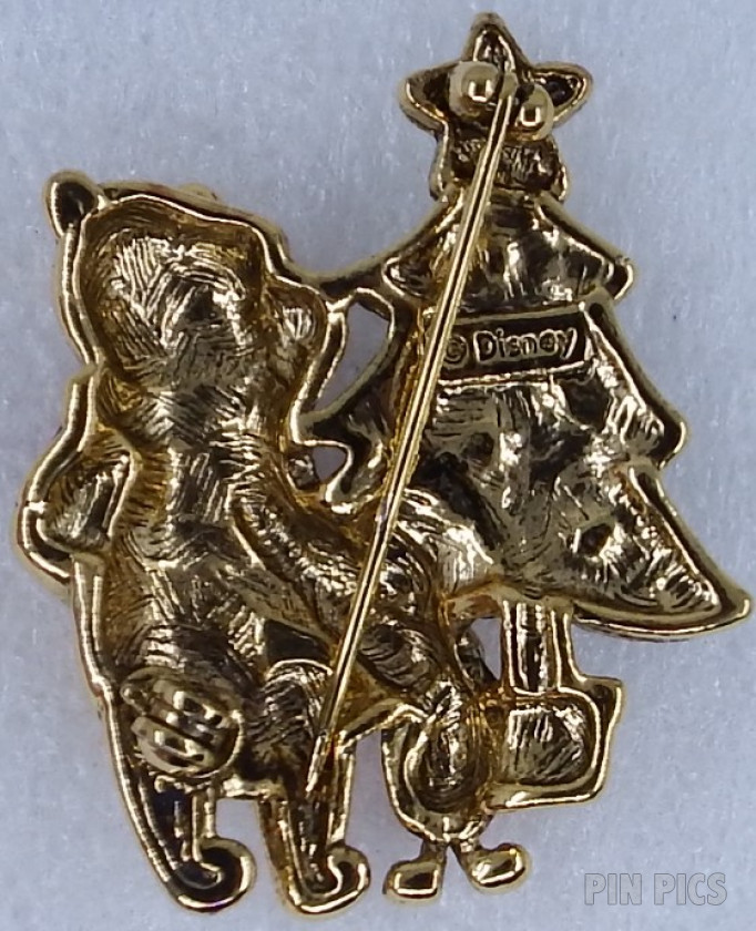 Pooh and Piglet - Looking at a Christmas Tree - Broach  pin collectible - Main Image 2