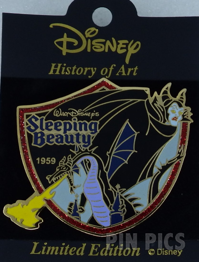 Japan - Maleficent and Dragon - Shield - Sleeping Beauty - History of Art 2002  pin collectible - Main Image 3