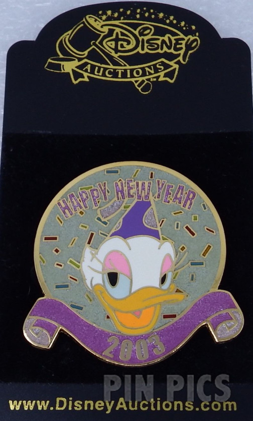 DA - Daisy - Happy New Year 2003 - Purple Hat  pin collectible - Main Image 3