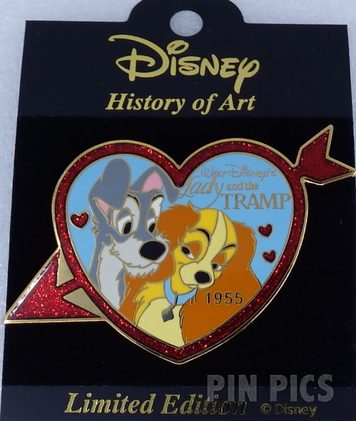 Japan - Lady and Tramp - Lady and the Tramp 1955 - Heart Glitter - History of Art 2003  pin collectible - Main Image 3
