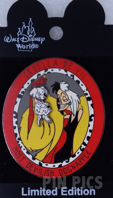 WDW - Cruella DeVille - Most Devilish Dognapper - Villains Shop - 3D  pin collectible - Main Image 3