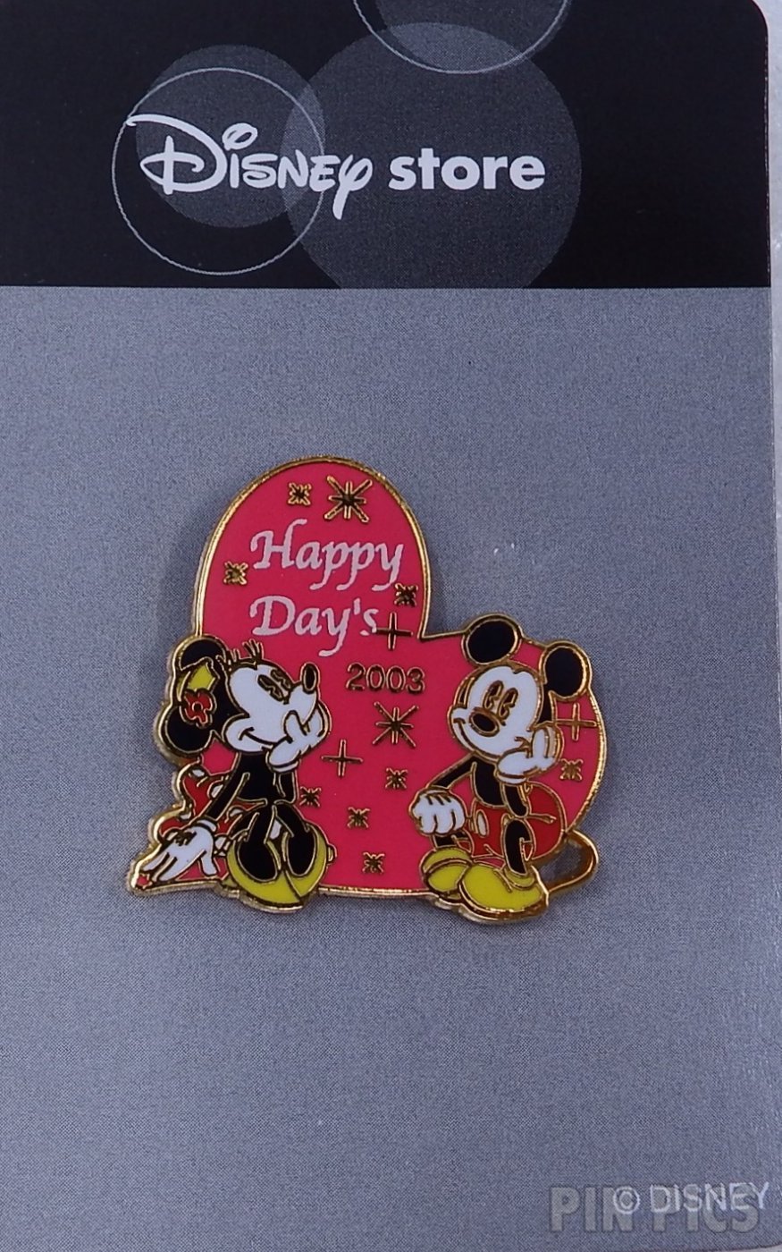 Japan - Mickey and Minnie Sitting - Happy Days 2003 - Valentine - JDS  pin collectible - Main Image 3