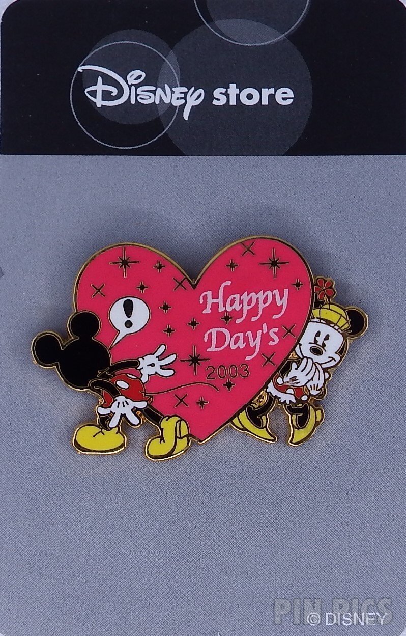 Japan - Mickey and Minnie Hiding - Happy Days 2003 - Valentine - JDS  pin collectible - Main Image 3