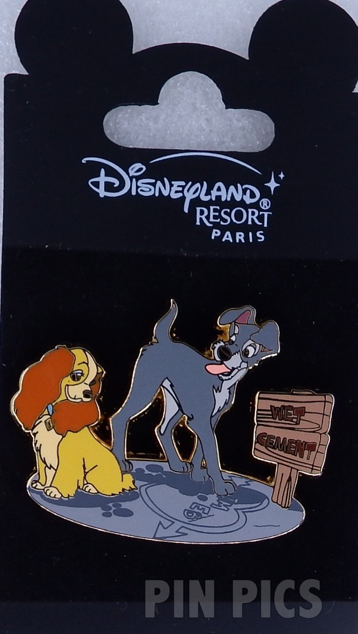 DLP - Lady and the Tramp - Wet Cement  pin collectible - Main Image 3