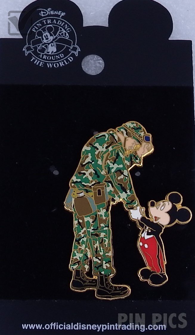 WDW - Mickey Shaking Hands with a Soldier  pin collectible - Main Image 3