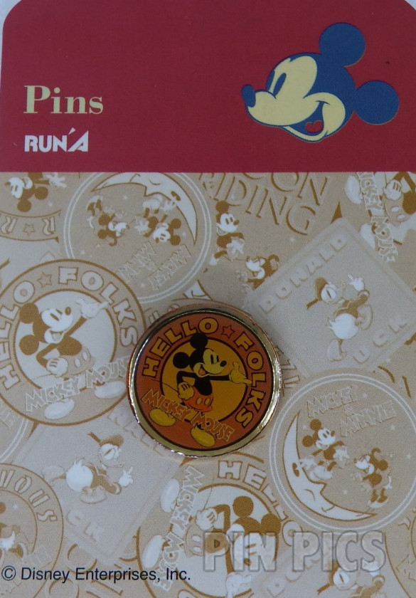 RunA - Mickey Mouse - Hello Folks - Circle - Fab 5  pin collectible - Main Image 3