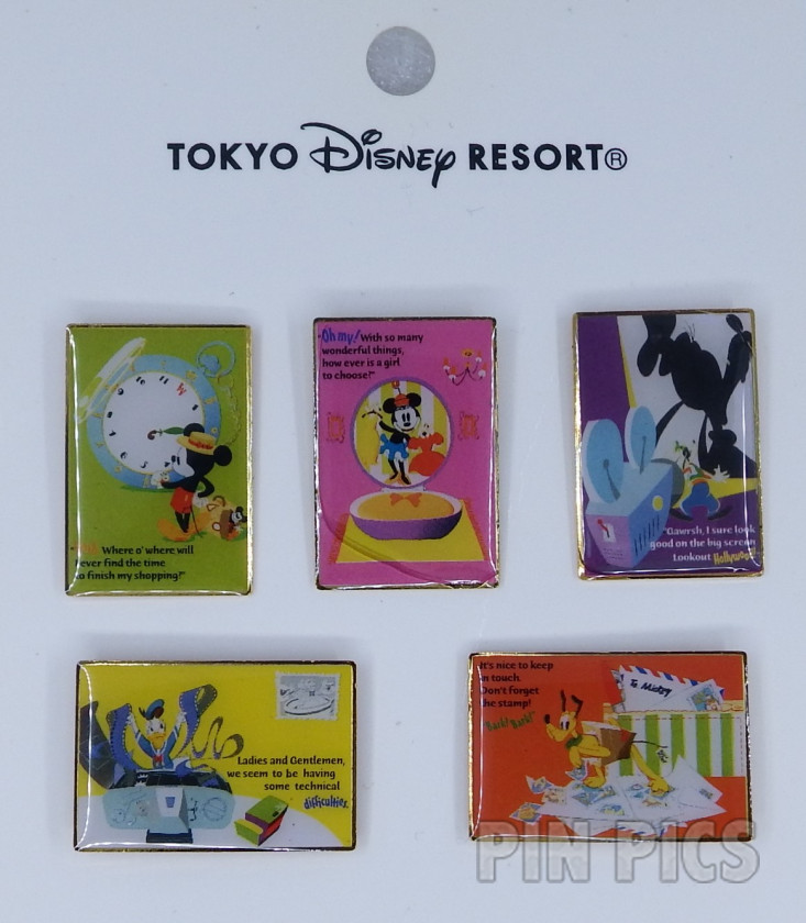 Japan - Mickey, Minnie, Goofy, Donald and Pluto - FAB 5 Rectangle Set - TDR  pin collectible - Main Image 2