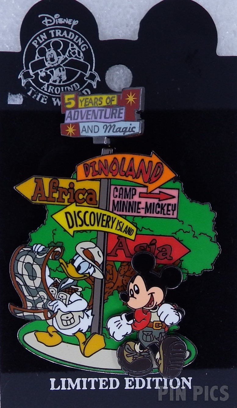 WDW - Mickey and Donald - Animal Kingdom 5th Anniversary  pin collectible - Main Image 3