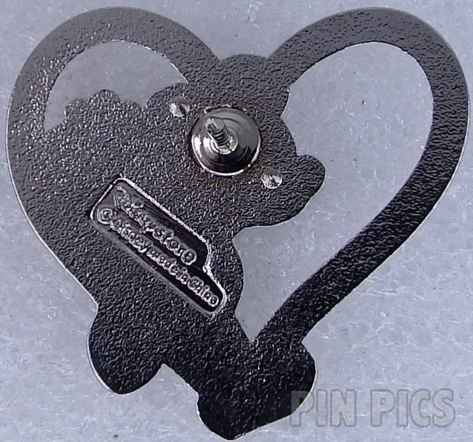 Japan - Mickey Mouse - Black and White Mickey in Silver Heart - White Day 2003 - JDS  pin collectible - Main Image 2