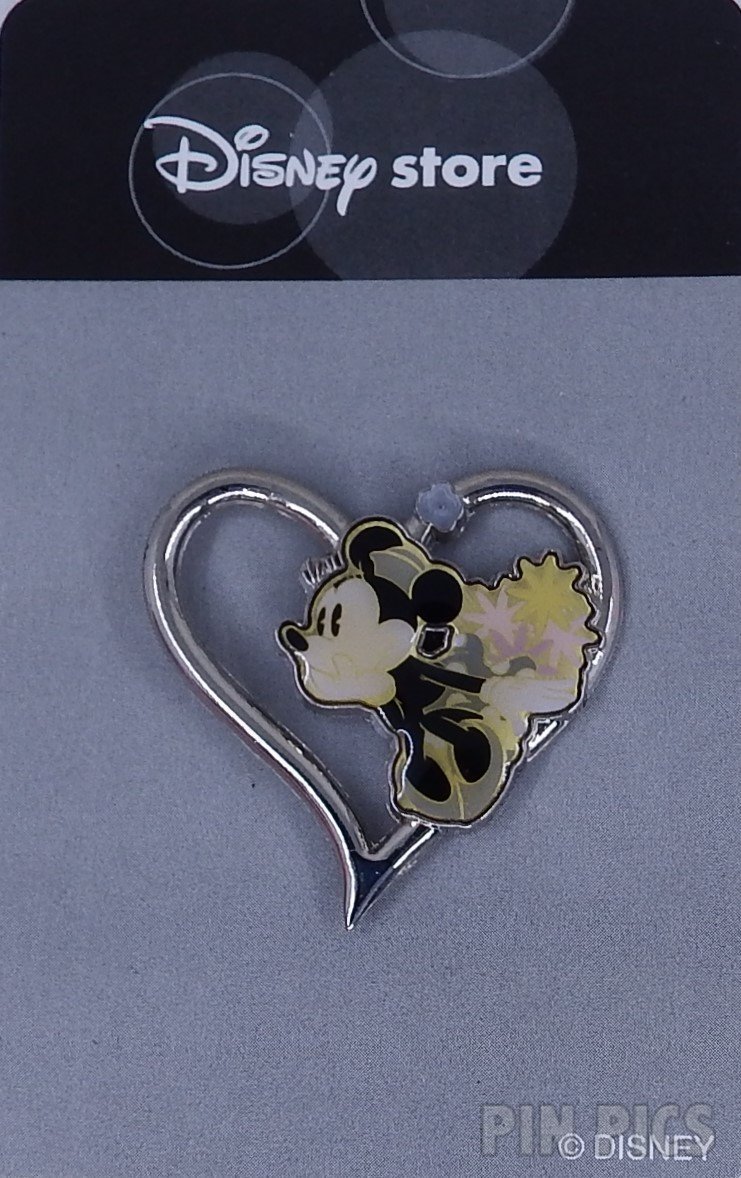 Japan - Minnie Mouse - Black and White Mickey in Silver Heart - White Day 2003 - JDS  pin collectible - Main Image 3