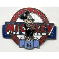 Disney Catalog - 75 Years of Mickey & Minnie Easel Pin Set #1 (Mickey in Library)