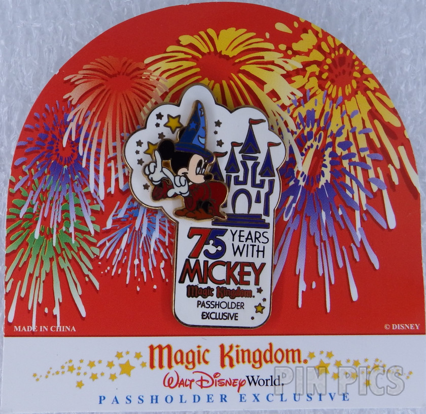 WDW - Sorcerer Mickey - 75 Years With Mickey - Annual Passholder  pin collectible - Main Image 3