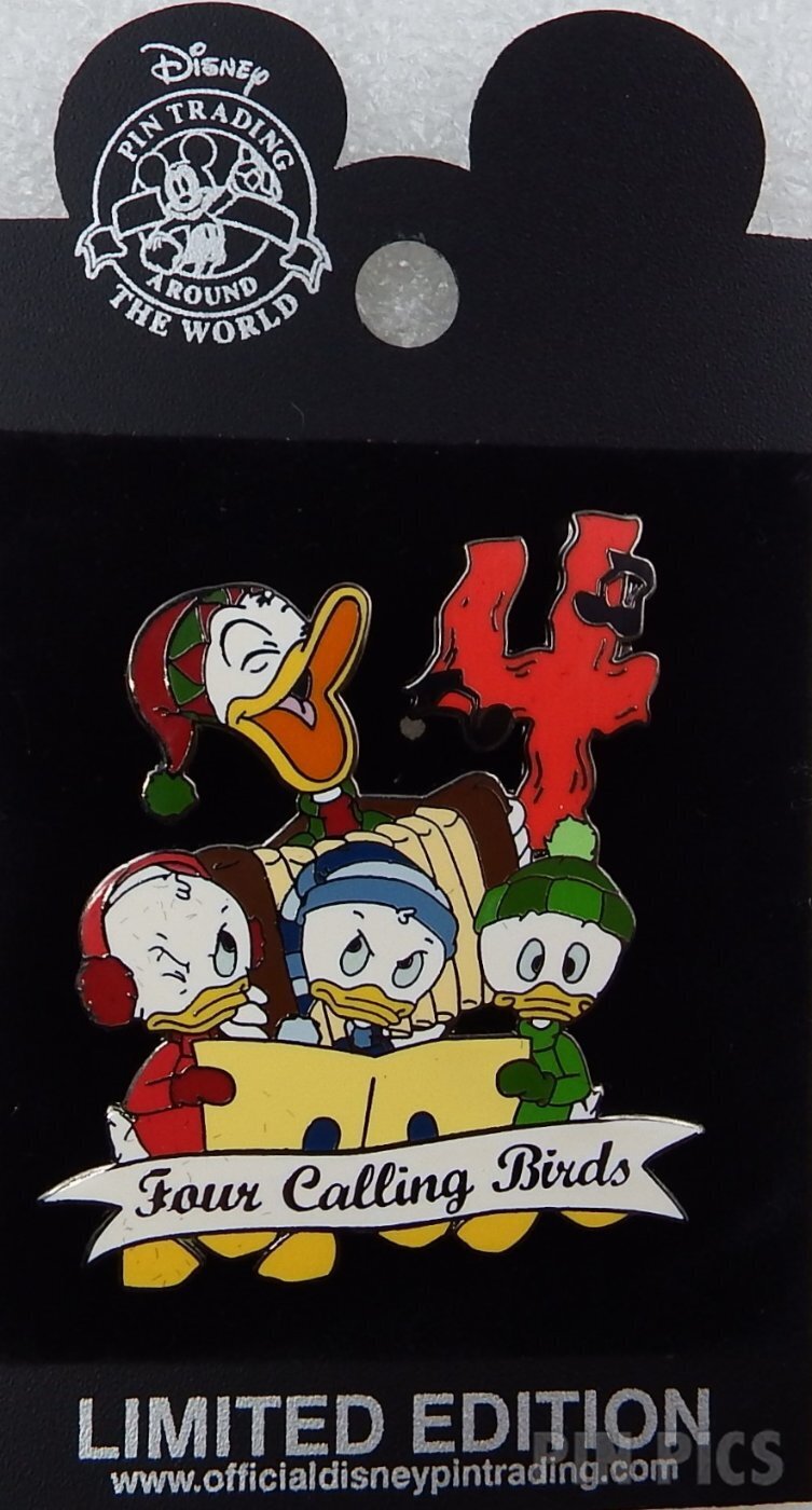 DA - Donald and Nephews - Four Calling Birds  pin collectible - Main Image 3