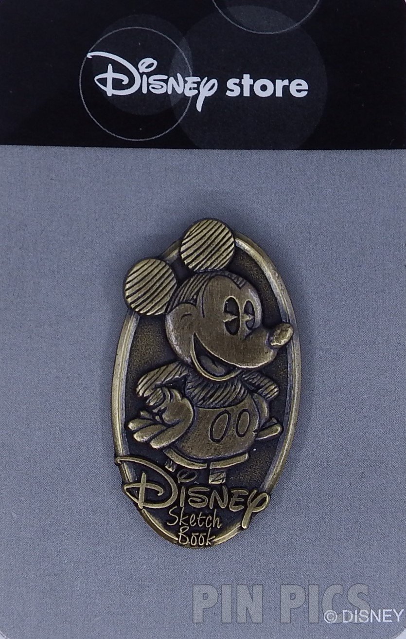 Japan - Mickey Mouse - Bronze Disney Sketch Book - JDS  pin collectible - Main Image 3