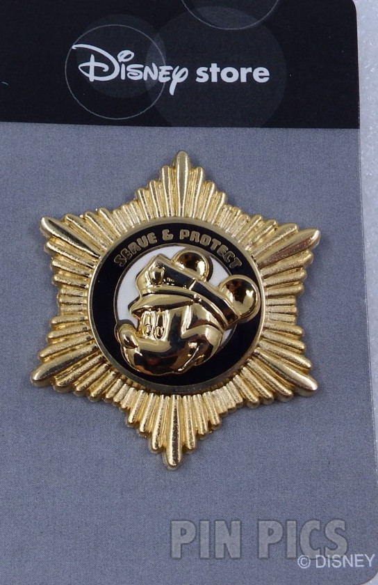 JDS - Mickey Mouse - Serve and Protect - Police Officer Badge  pin collectible - Main Image 3