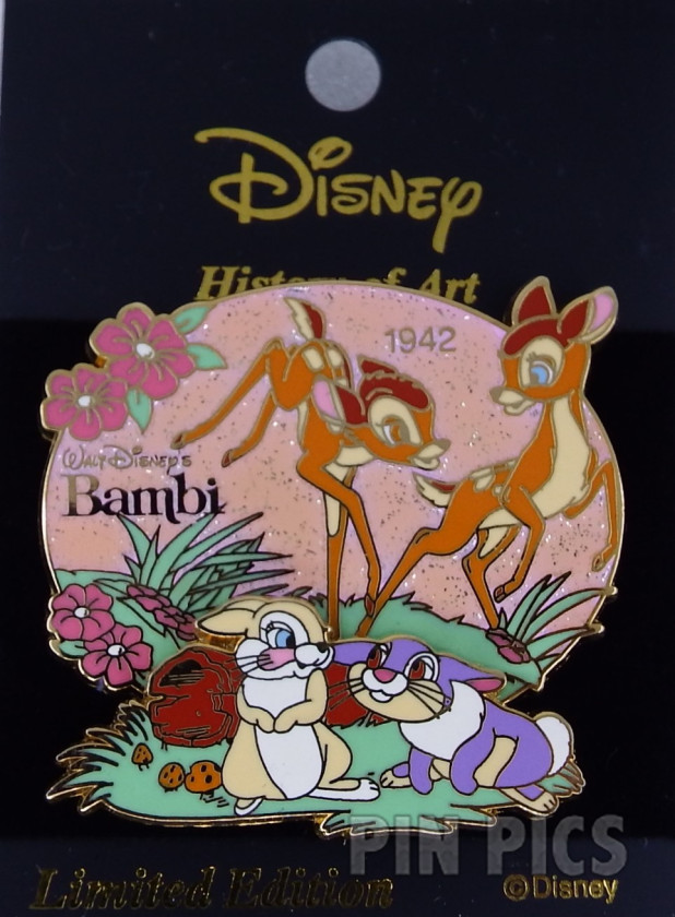 Japan - Bambi, Faline and Thumper and Miss Bunny - History of Art - Bambi 1942  pin collectible - Main Image 3