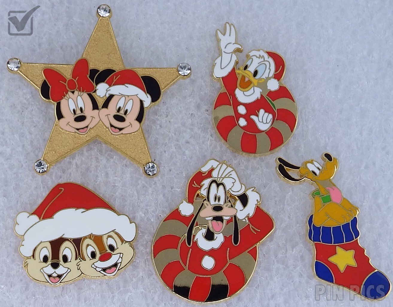 Japan - Mickey and Minnie Mouse - Gold Star Set - Ornament - Christmas - JDS  pin collectible - Main Image 2
