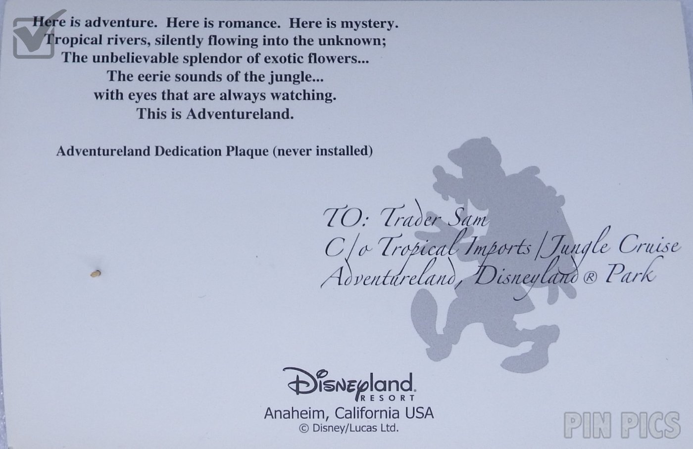 DLR - Goofy - Adventureland - Mickey’s All American Pin Quest - 2003 Festival - 48th Anniversary  pin collectible - Main Image 4