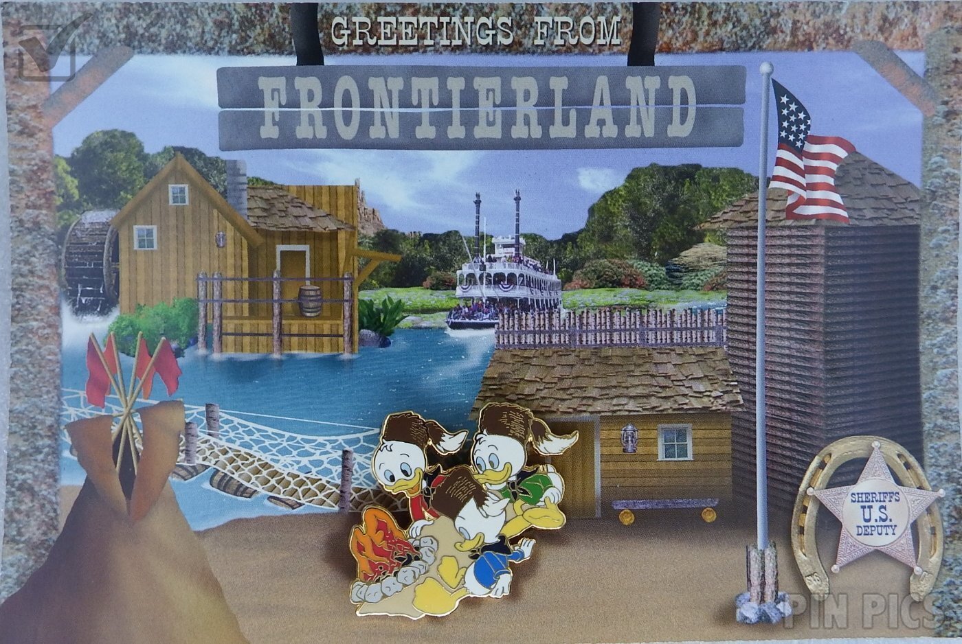 DLR - Huey, Dewey and Louie - Mickey’s All American Pin Quest - 2003 Festival - 48th Anniversary  pin collectible - Main Image 3