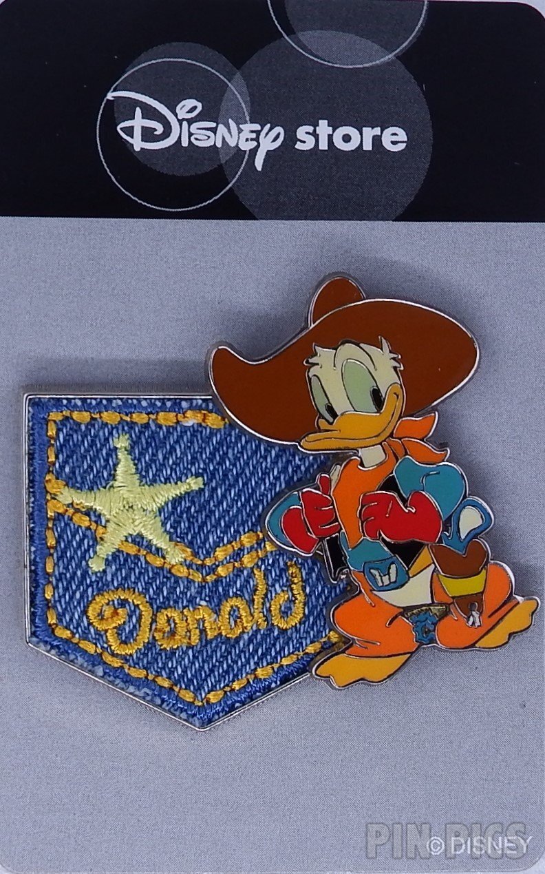 Japan - Donald Duck - Cowboy - Western Denim Pocket Name - JDS  pin collectible - Main Image 3