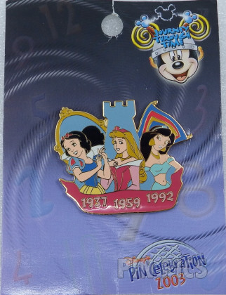 WDW - Snow White, Aurora & Jasmine - Princesses 1937-1959-1992 - Journey Through Time Pin Event 2003  pin collectible - Main Image 2