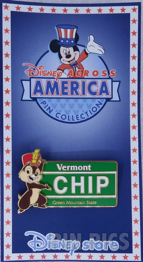 Japan - Chip - Chip and Dale - Vermont- Disney Across America - JDS  pin collectible - Main Image 3