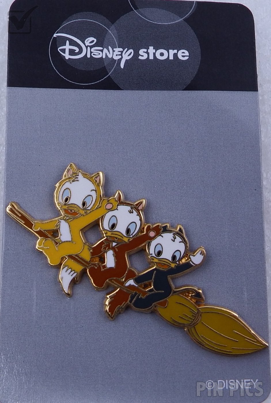 Japan - Huey, Dewey, and Louie - Little Monsters - Cat Broom - Halloween 2003 - JDS  pin collectible - Main Image 3
