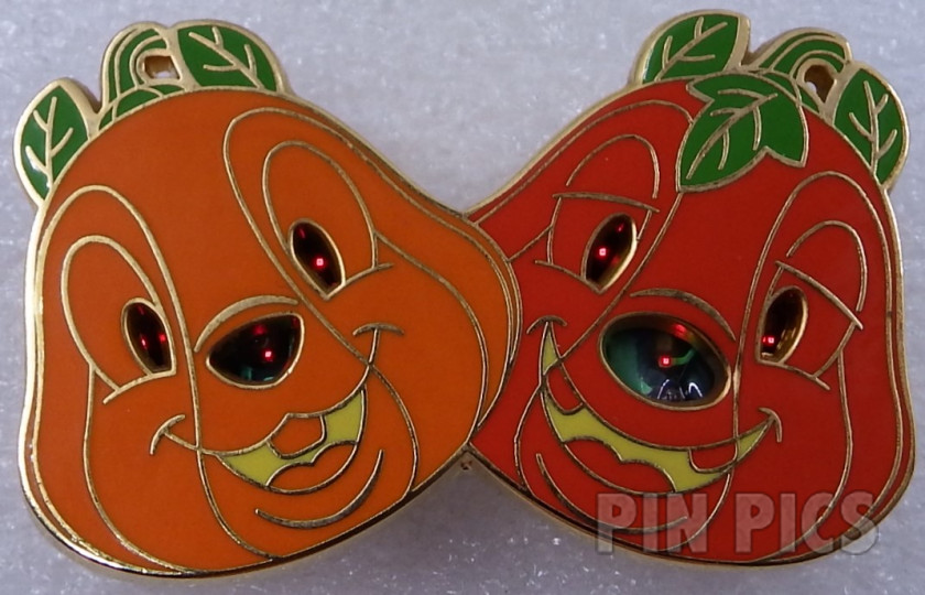 Japan - Chip and Dale - Pumpkin - Halloween 2003 - Light Up - TDR  pin collectible - Main Image 2