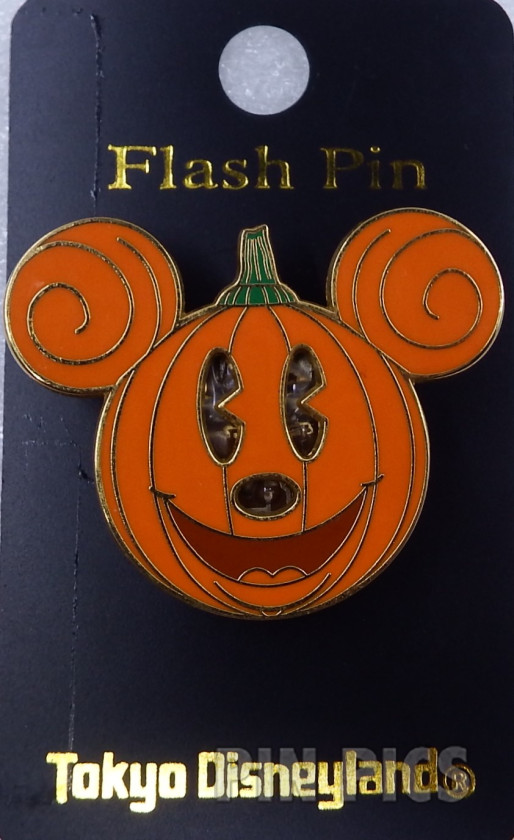 Japan - Mickey Mouse - Pumpkin Head - Light Up - Halloween 2003 - TDL  pin collectible - Main Image 3