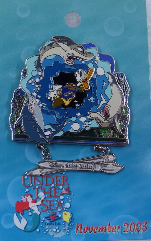DCL - Donald with Sharks - Pin Trading Under The Sea - Artist Choice  pin collectible - Main Image 3