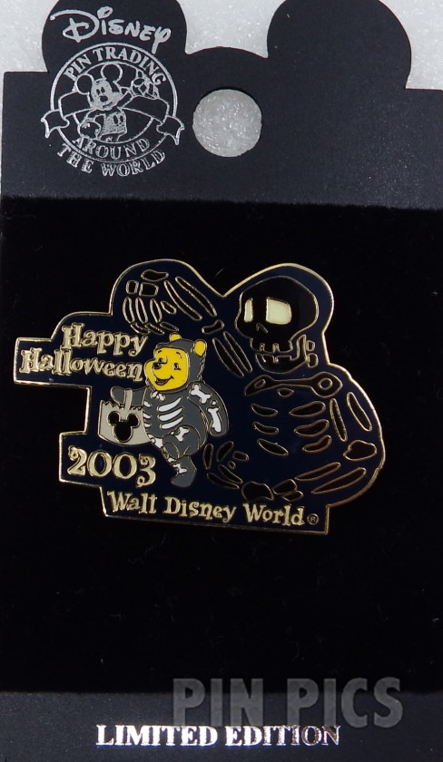 WDW - Winnie the Pooh - Skeleton Costume - Trick or Treat - Halloween 2003  pin collectible - Main Image 3