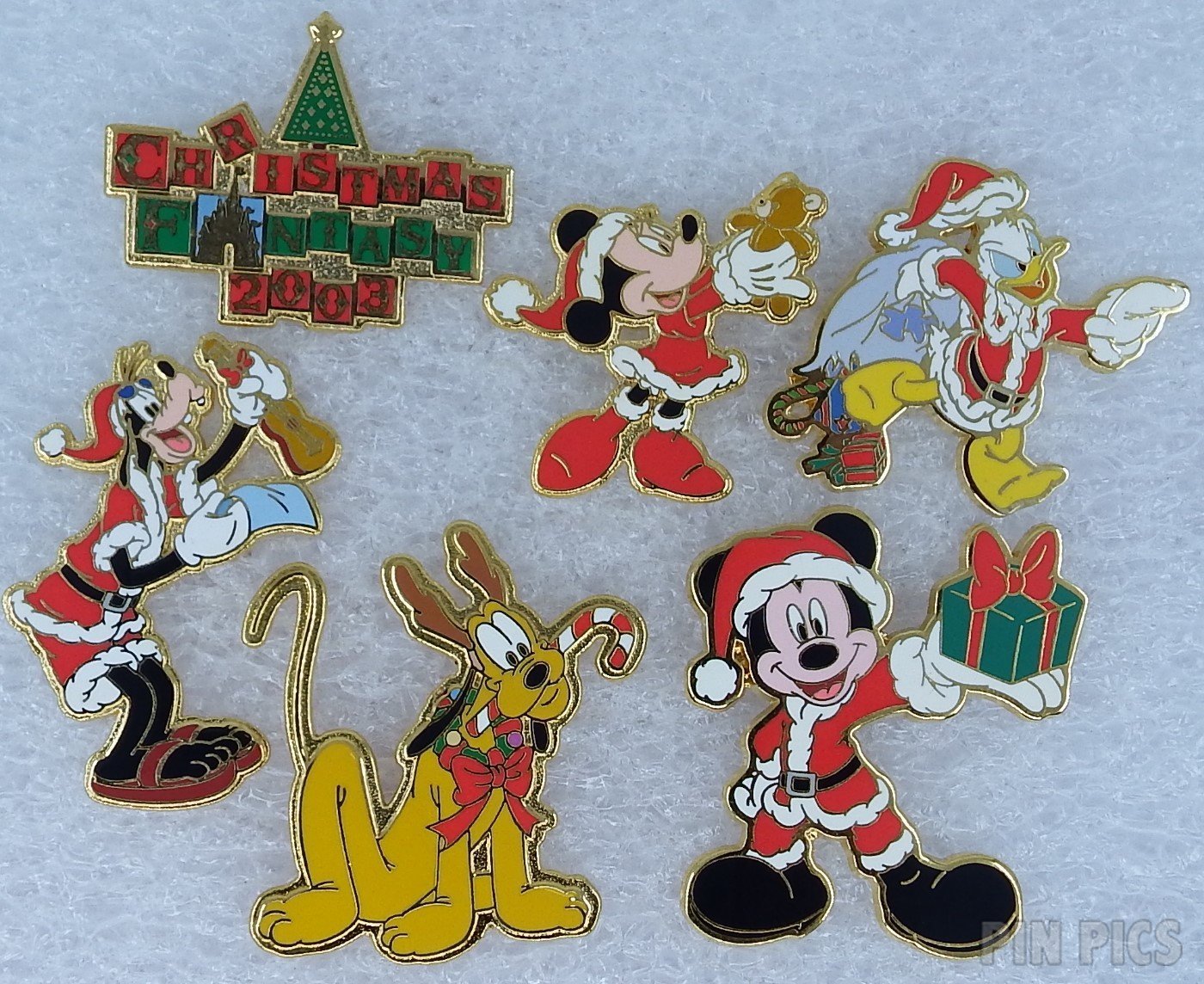 Japan - Mickey, Pluto, Minnie, Donald and Goofy - Christmas Fantasy 2003 - Frame Set - TDL  pin collectible - Main Image 3