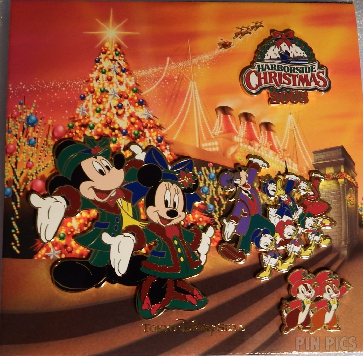 Japan - Mickey and Friends - Harborside Christmas 2003 - Box Set - TDS  pin collectible - Main Image 2