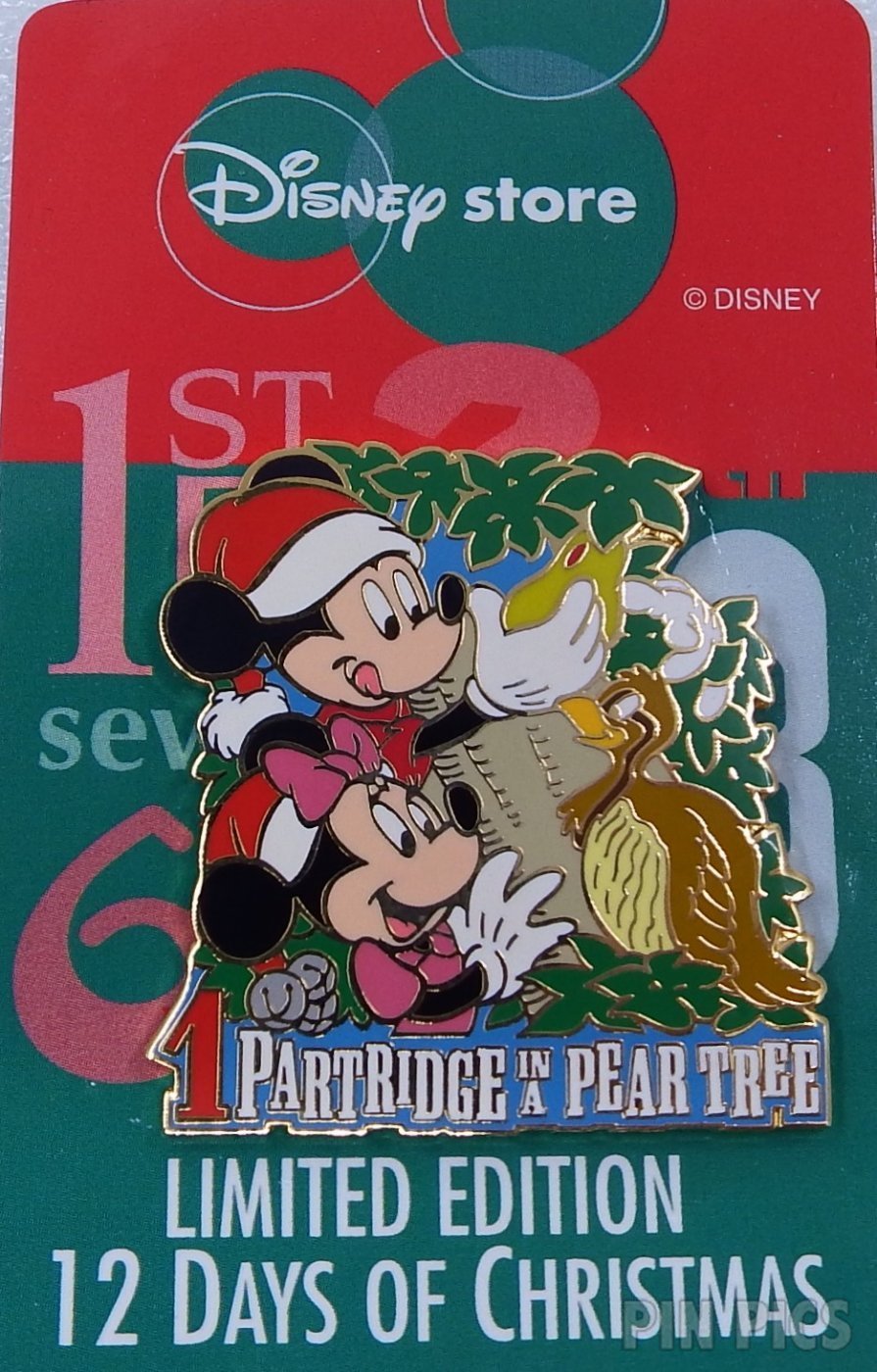 Japan - Mickey and Minnie - 1 Partridge in a Pear Tree - Twelve Days of Christmas 2003 - JDS  pin collectible - Main Image 3