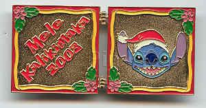 DLR - Stitch - Mele Kalikimaka - Christmas 2003 - Hinged  pin collectible - Main Image 2